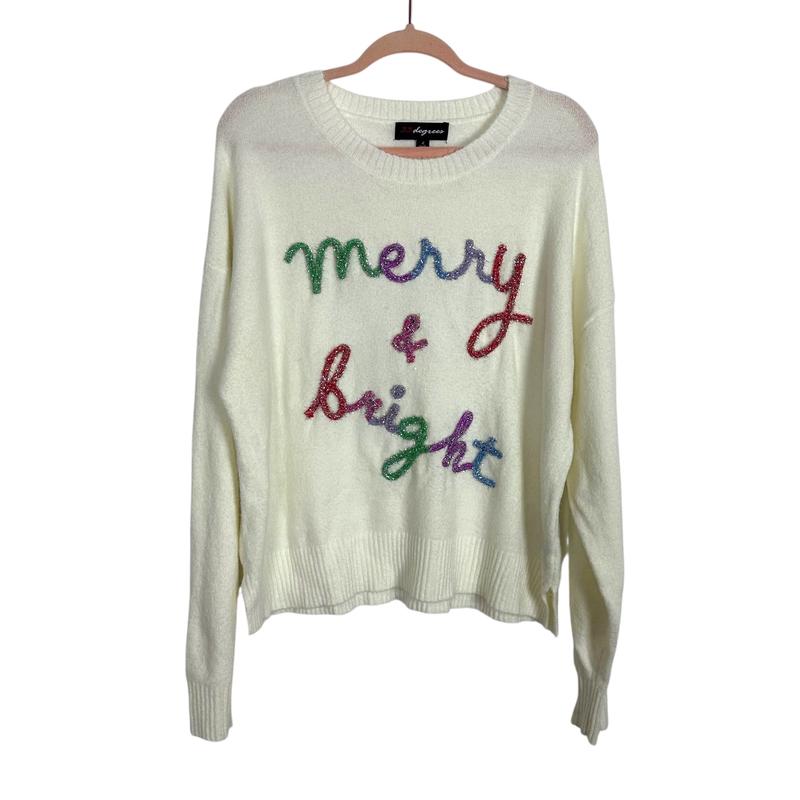 33 Degrees Cream Merry & Bright Sweater - Size L (See Notes)