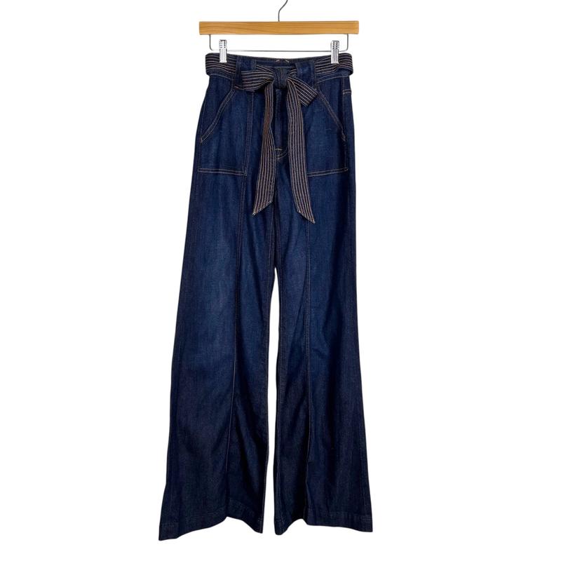 7 For All Mankind Belted Wide Leg Jeans NWT - Size 24 (Inseam 31.5\")