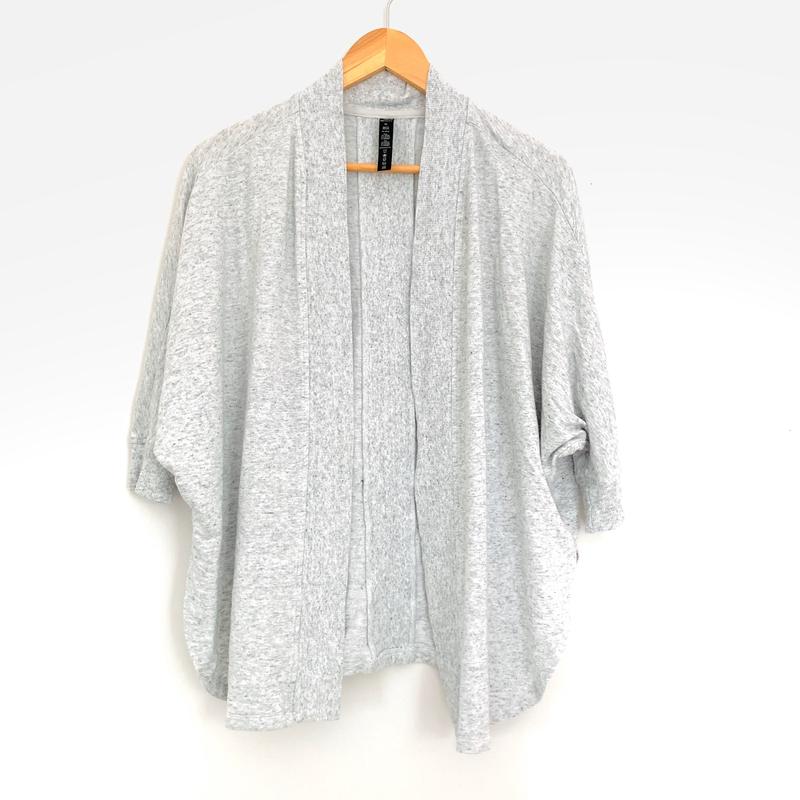 90 Degree by Reflex Heathered Grey Open Dolman Cardigan- Size XS