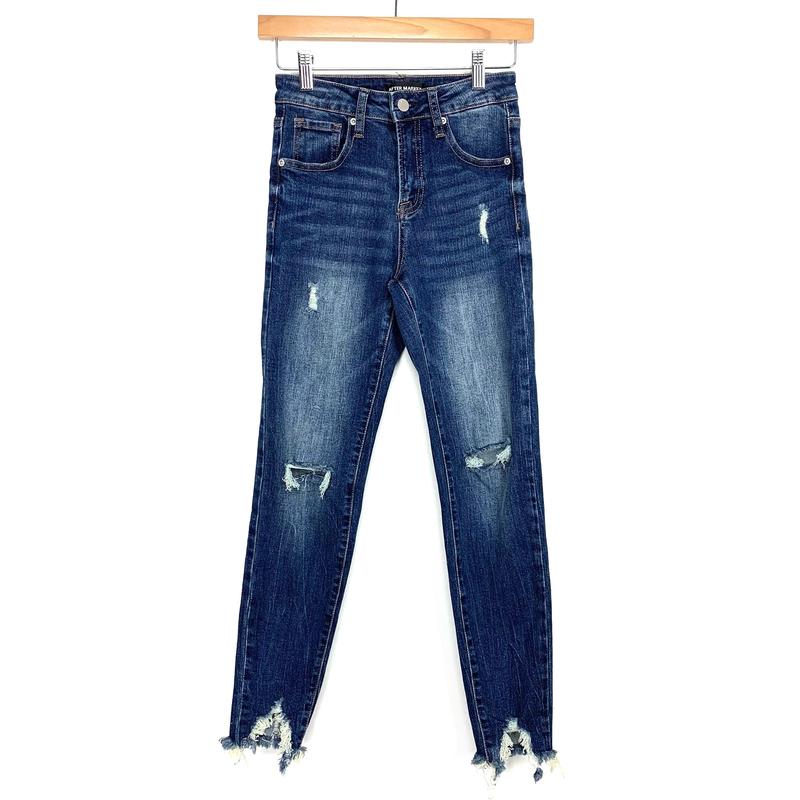 After Market Dark Wash Distressed Jeans- Size 25 (Inseam 27)