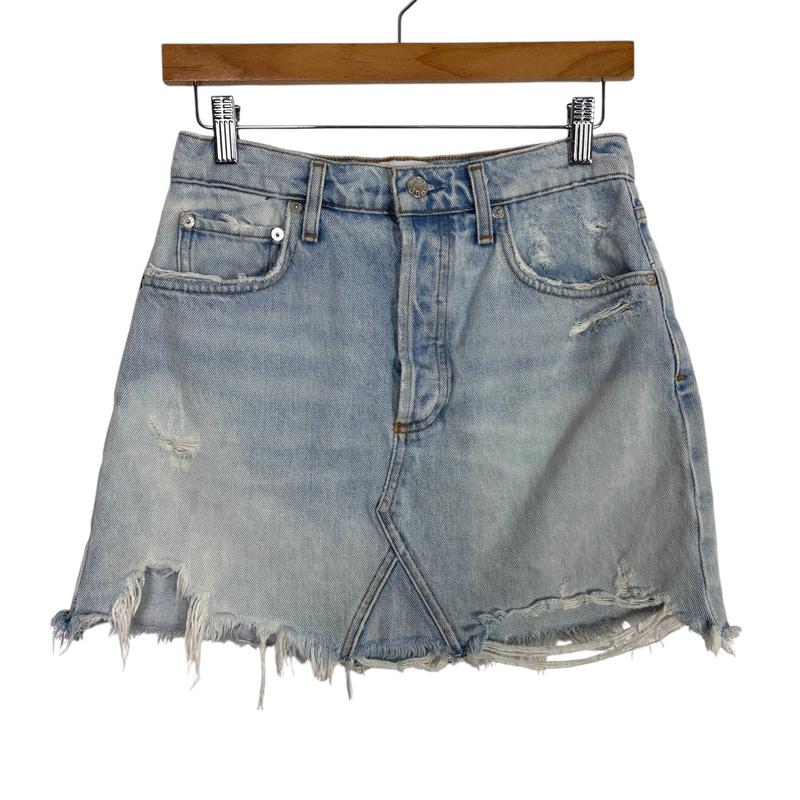 AGOLDE Light Wash Distressed Jean Skirt- Size 26 (see notes)