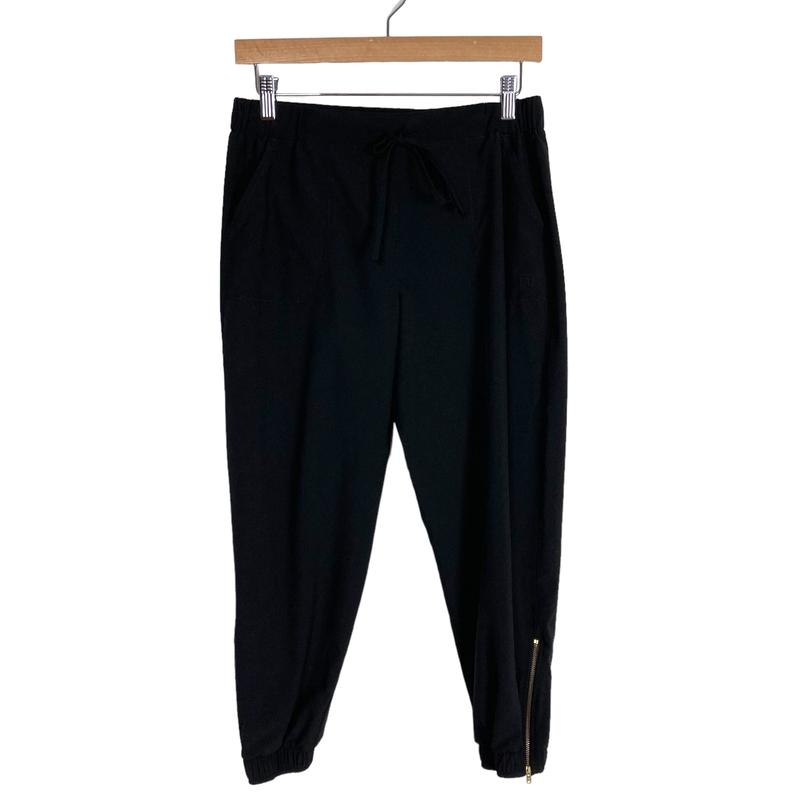 Albion Black Drawstring Zipper Hem Pants- Size XS (Inseam 24)