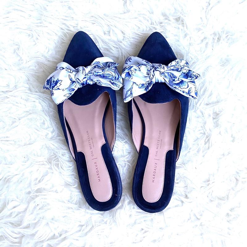 Margaux Gal Meets Glam Blue Bow Mules- Size 42