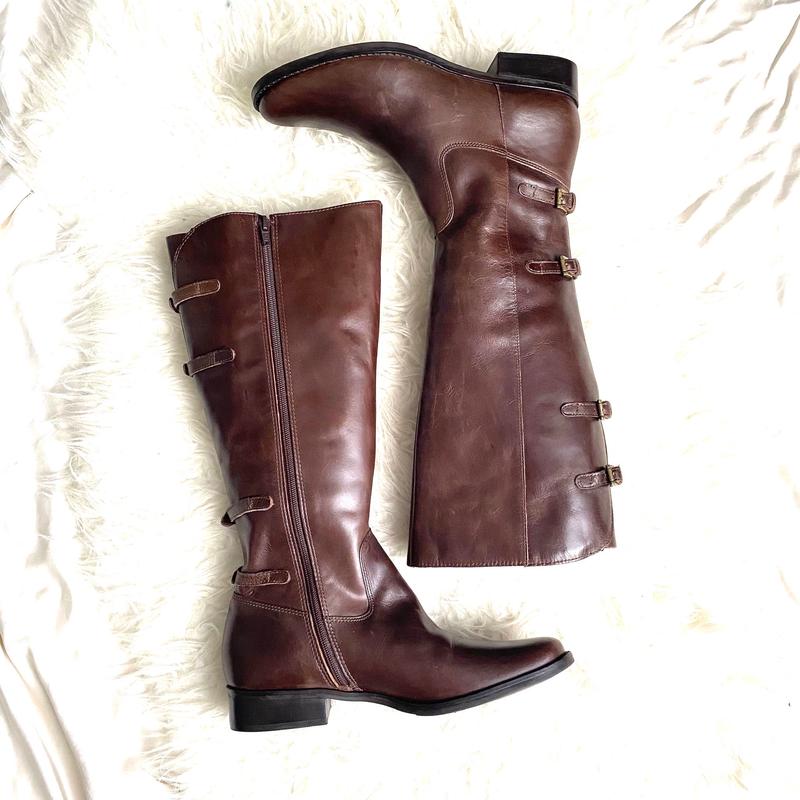 Matisse Dark Brown Buckle Knee High Boots- Size 10