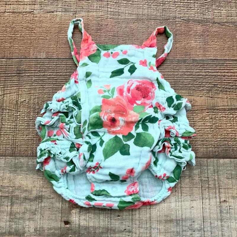 Angel Dear Baby Girl Floral Muslin Romper- Size 0-3M