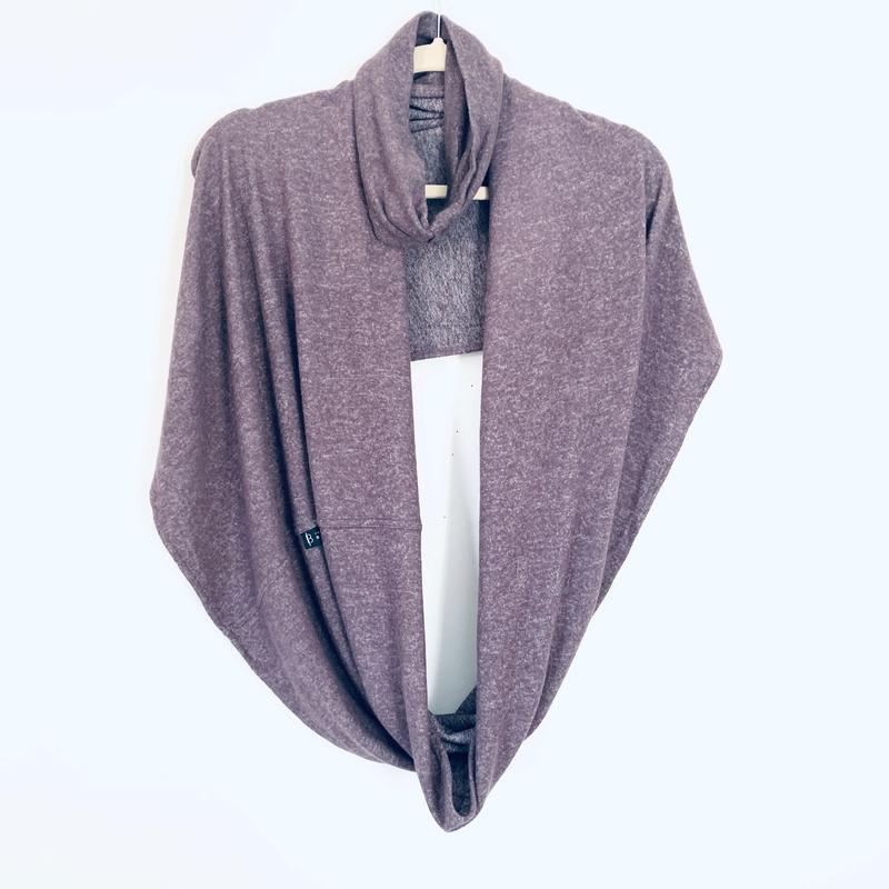 Bobeau Heathered Purple Cozy Infinity Scarf with Matching Headband Set NWT