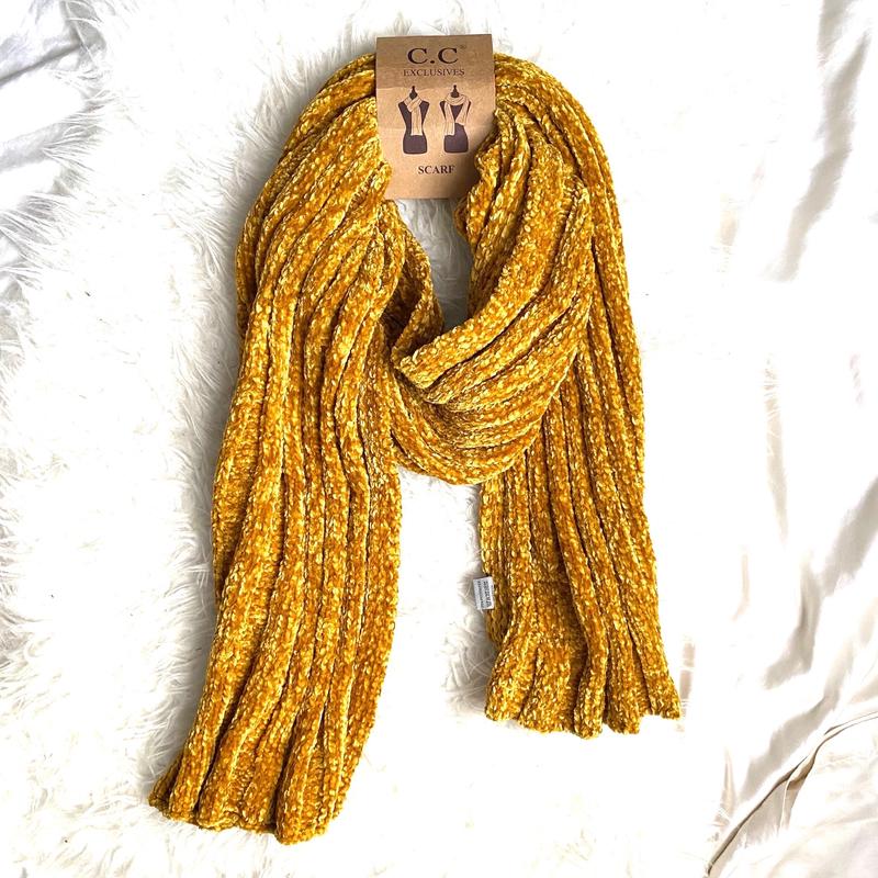 C.C Mustard Chenille Scarf NWT