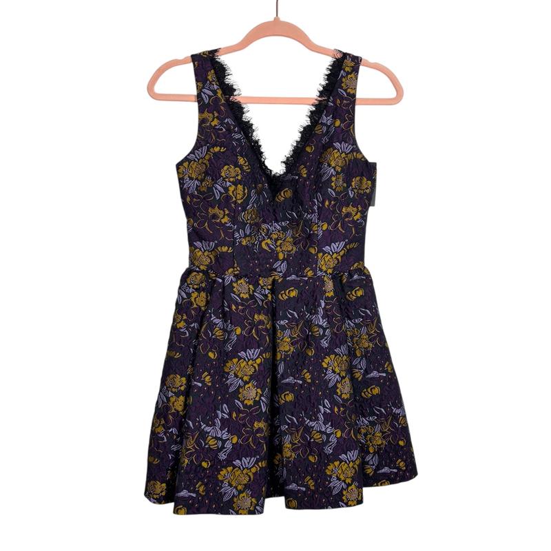 Cynthia Rowley Black Floral Print Dress NWT - Size 0