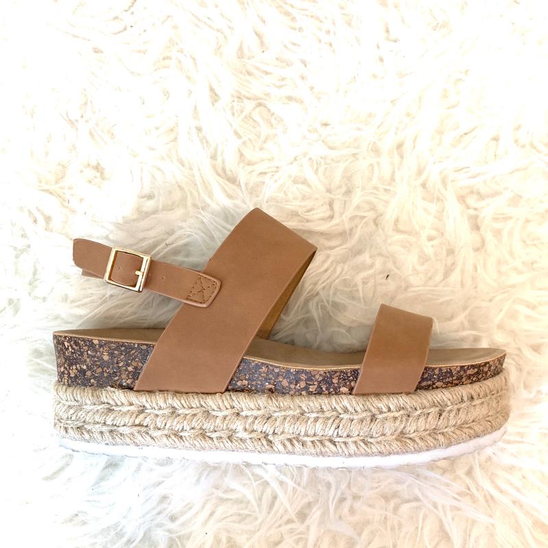DBDK Fashion Tan Cork Espadrilles- Size 7
