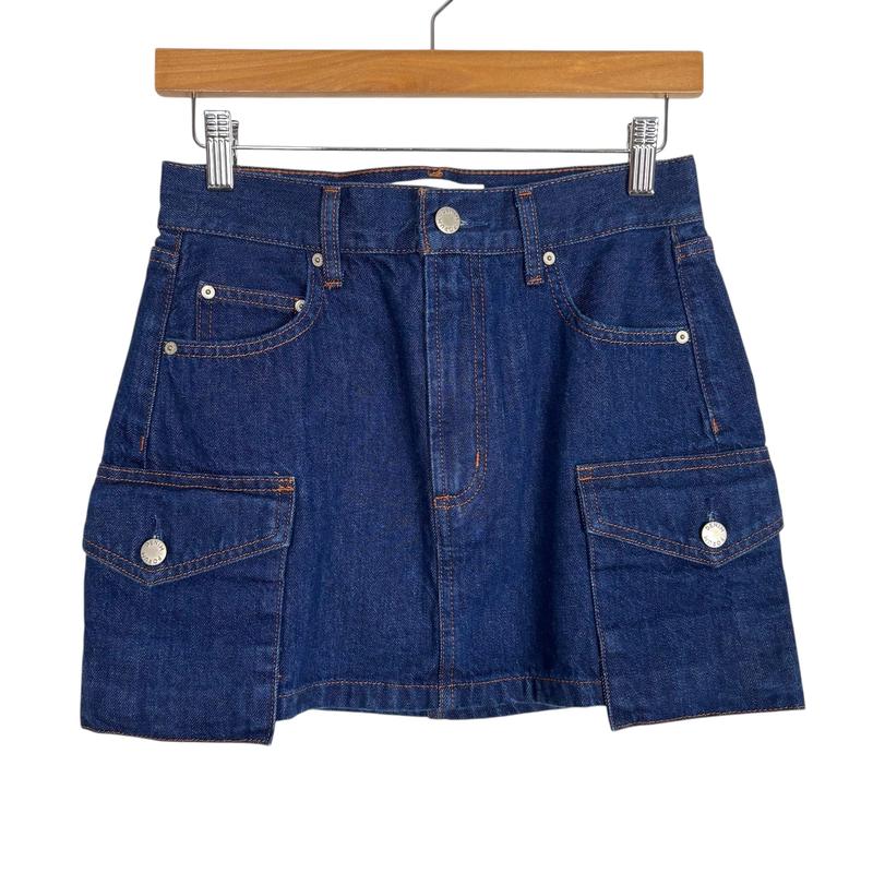 Denim Forum The 90s Mid-Rise Cargo Mini Skirt - Size 24
