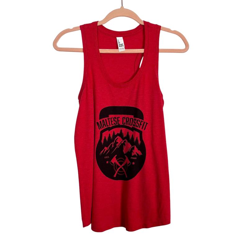 District Red Maltese Crossfit Racerback Tank - Size M