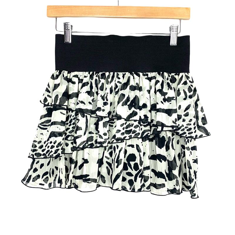 Divided By H&M Black/Grey Patterned Skirt- Size 6