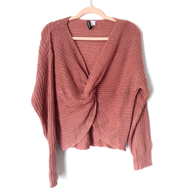 Divided H&M Mauve Front Twist Knit Sweater- Size S