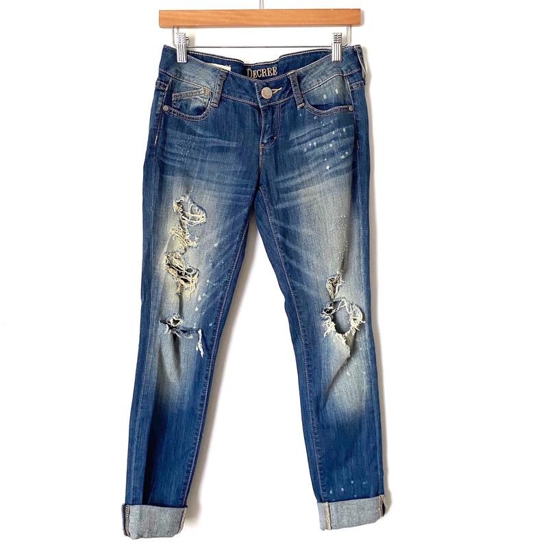 Decree Super Skinny Distressed Jeans- Size 3 (Inseam 29.5\" full length)