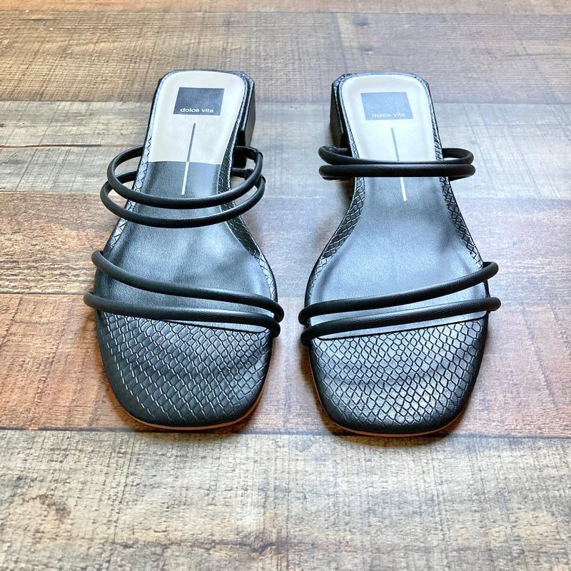 Dolce Vita Black Leather Strappy Low Heel Sandals- Size 10 (BRAND NEW CONDITION, sold out online)