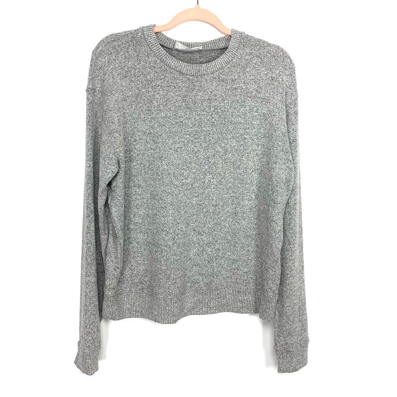 Double Zero Heathered Grey Super Soft Sweater- Size L