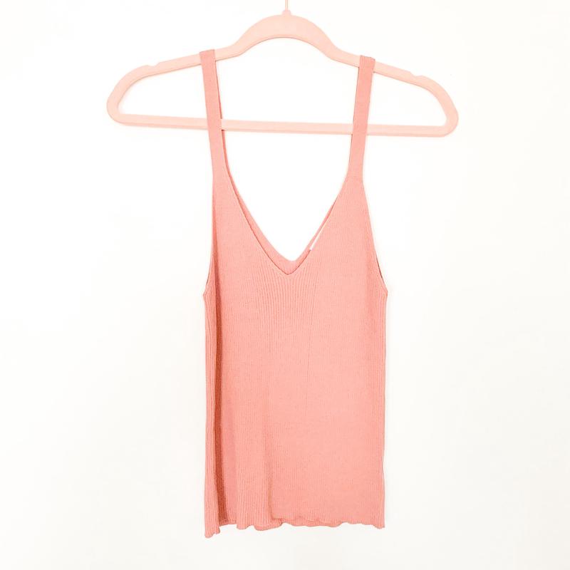 Double Zero Ribbed V-Neck Tank- Size S