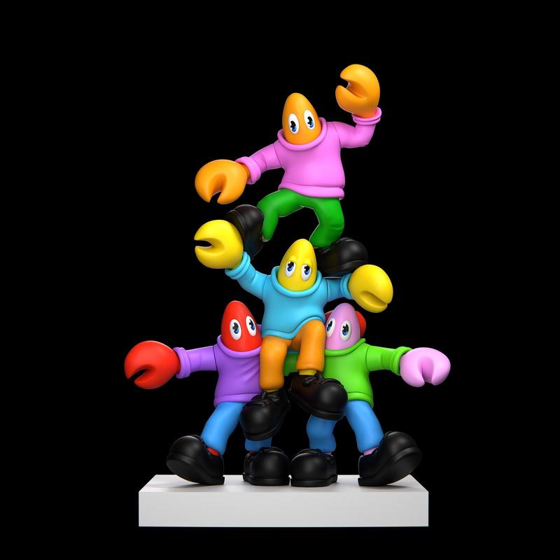 Lobster Totem (Orange and Pink)