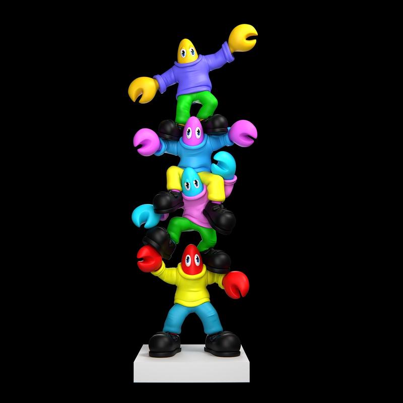 Lobster Totem (Yellow and Purple)