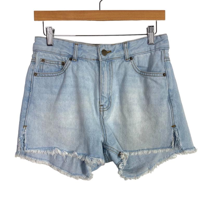 Dr. Denim Light Wash Raw Hem Vega Jean Shorts- Size 27