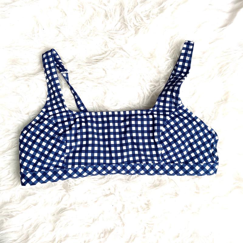 Draper James x Lands\' End Gingham Removable Pads Bikini Top- Size 12 (TOP ONLY)