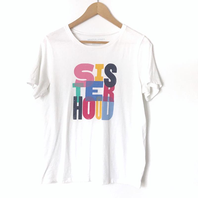 Draper James Sisterhood White Graphic Tee- Size S