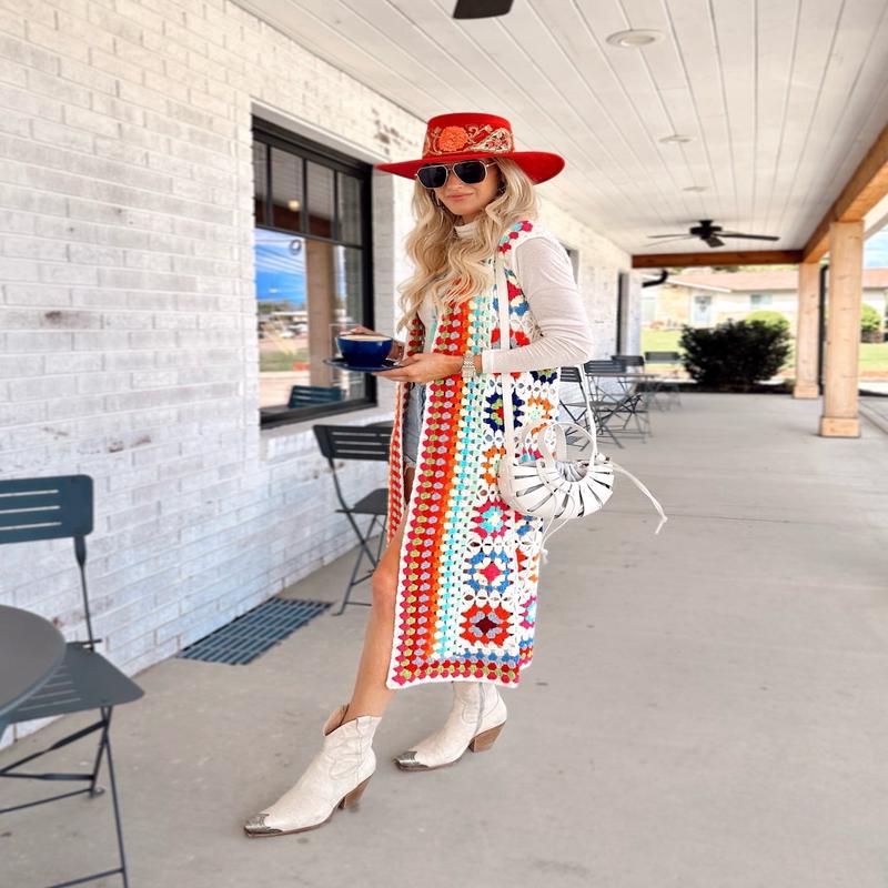 Dreamers by Debut Colorful Open Knit Crochet Cardigan- Size S/M (sold out online)