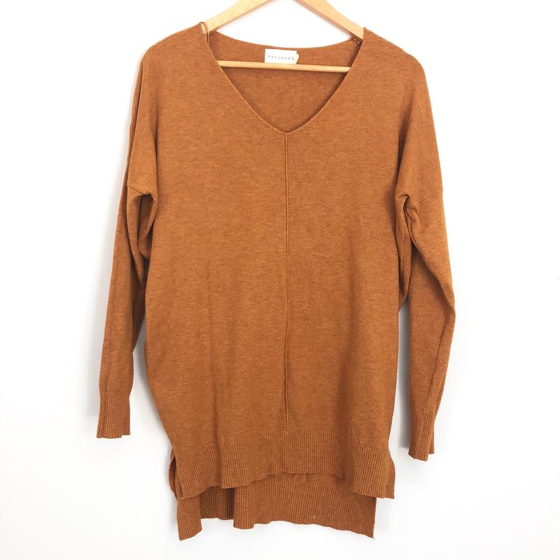 Dreamers Rust Sweater Tunic with Front Seam- Size S/M