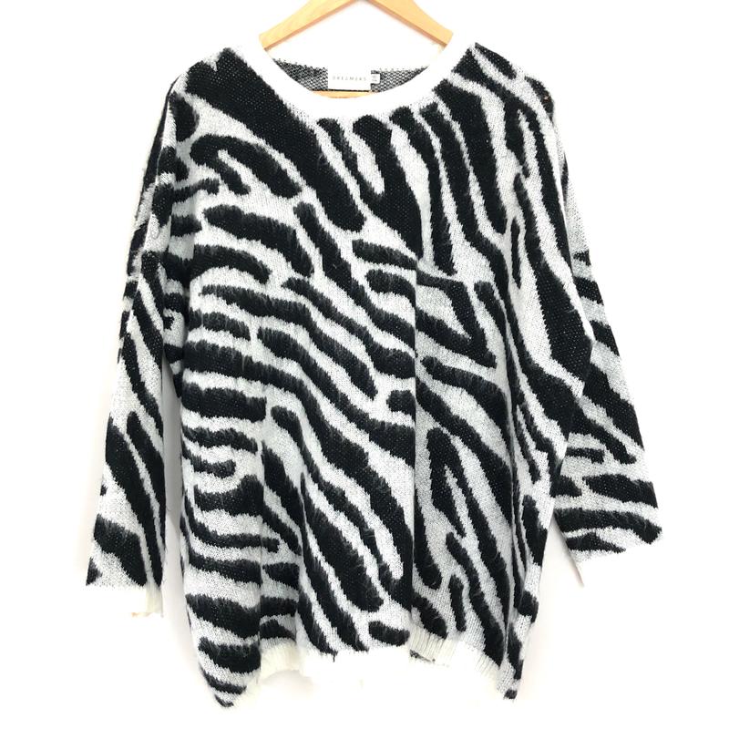 Dreamers Zebra Print Sweater- Size S/M (see notes)