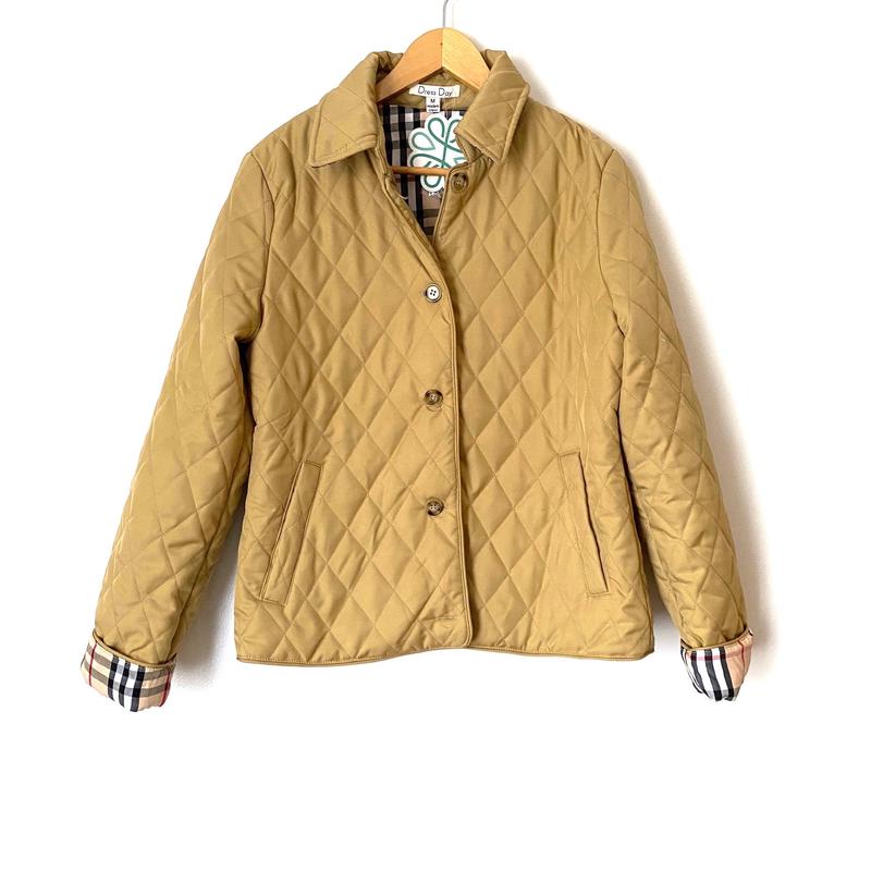 Dress Day Tan Quilted Button Up Jacket NWT- Size M