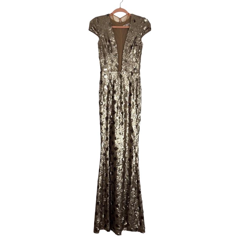 Dress The Population Sequin Mesh Gown NWT – Size XS