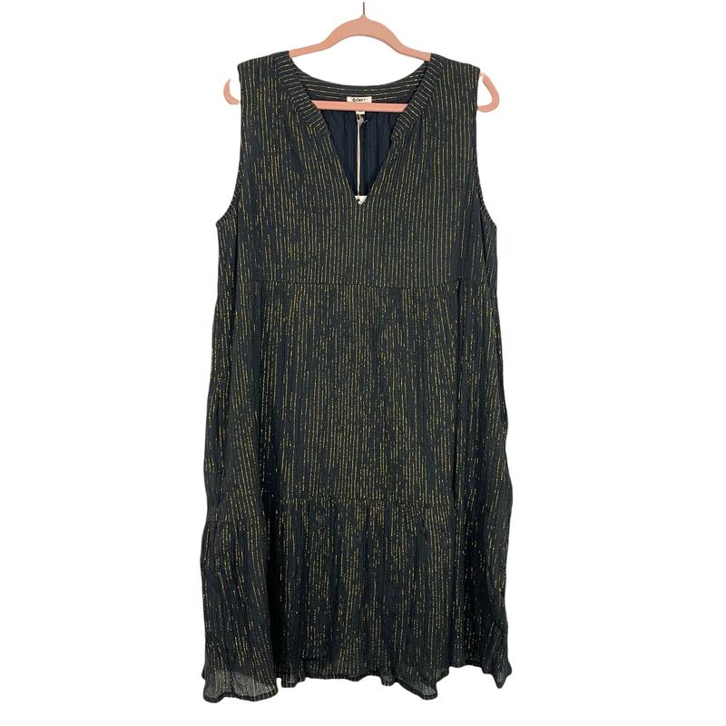 Dylan Grey/Gold Striped Sleeveless Dress NWT- Size XL