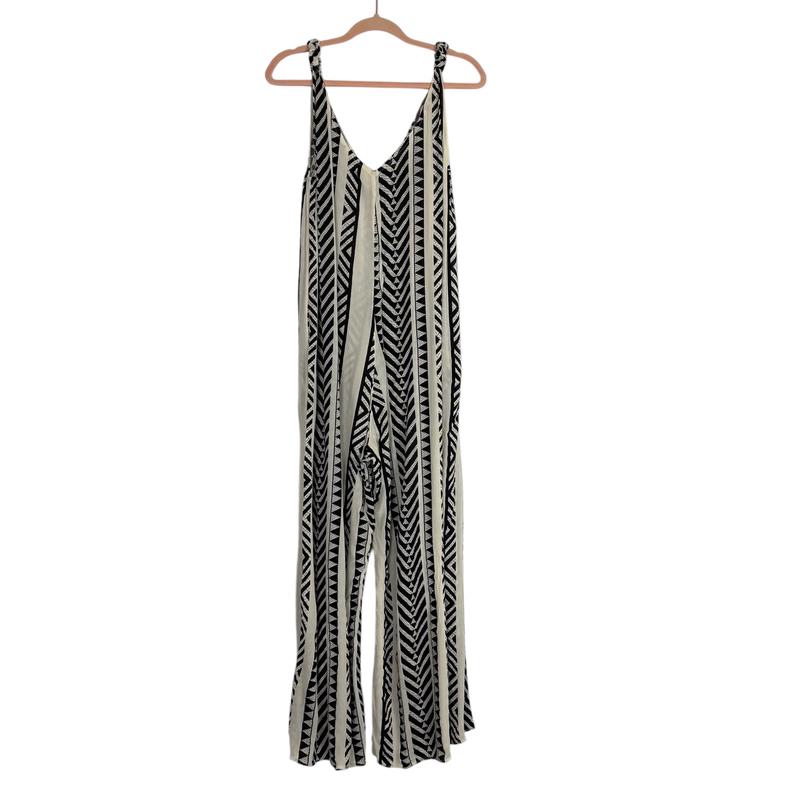 Elan Cream/Black Patterned Jumpsuit – Size S