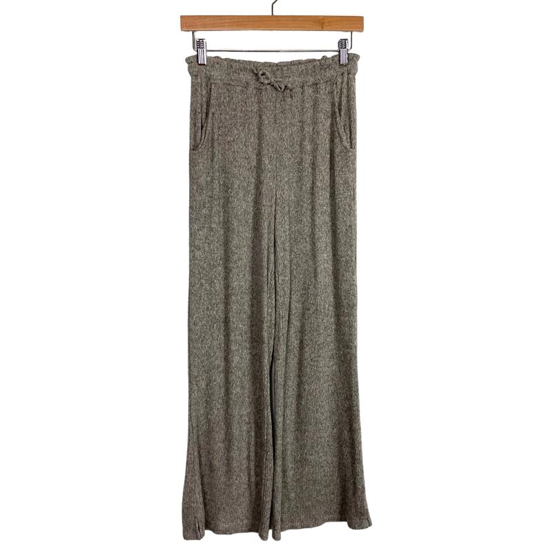 Elegantees Gray Ribbed Drawstring Lounge Pants- Size XS (we have matching cardigan)
