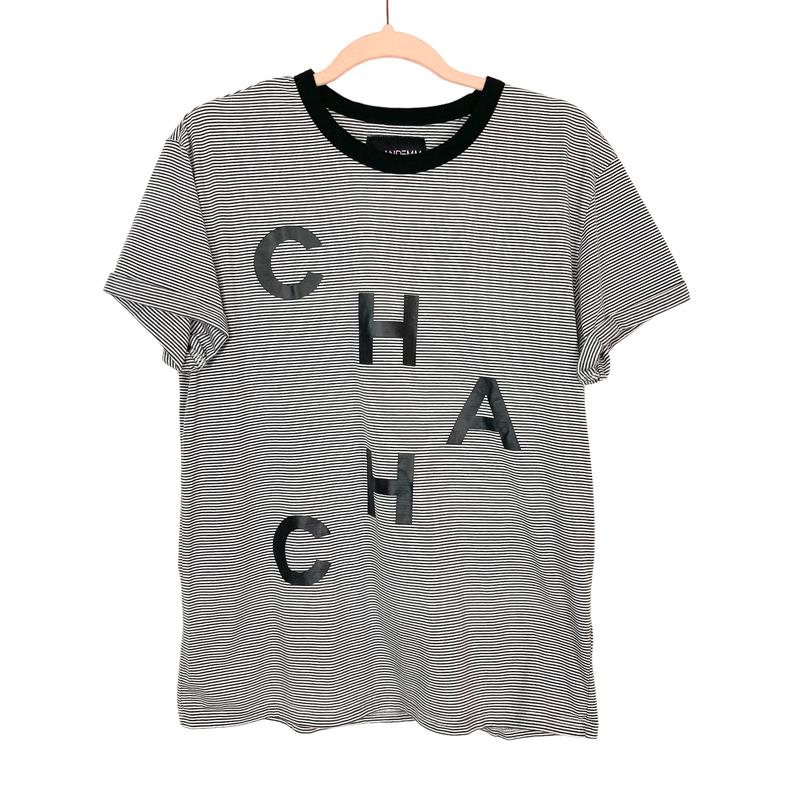 Ell and Emm Black/White Striped Cha Cha Top- Size S