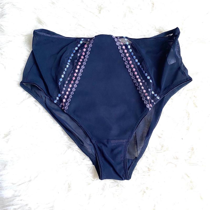 Elomi Navy Colorful Briefs- Size L