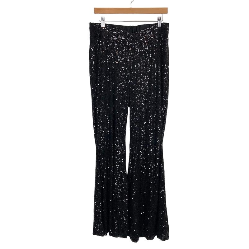 Eloquii Black Sequin Flare Pants- Size 14 (Inseam 30\”)