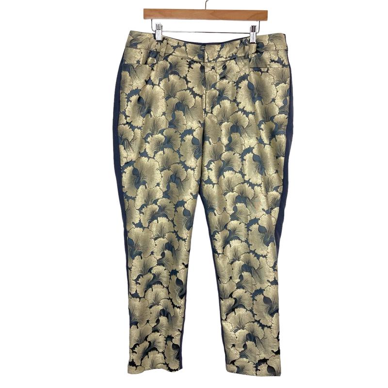 Eloquii Blue/Gold Floral Print Pants NWT- Size 14 (we have matching blazer)