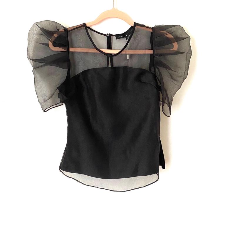 Endless Rose Black Puff Sleeve Blouse NWT- Size XS