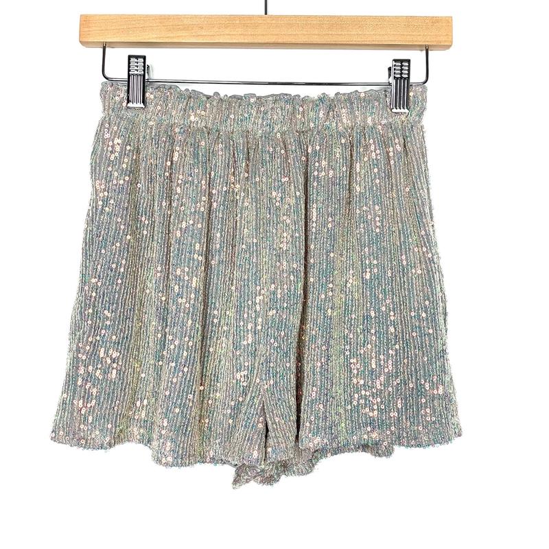 Endless Rose Grey Sequin Shorts NWT- Size XS