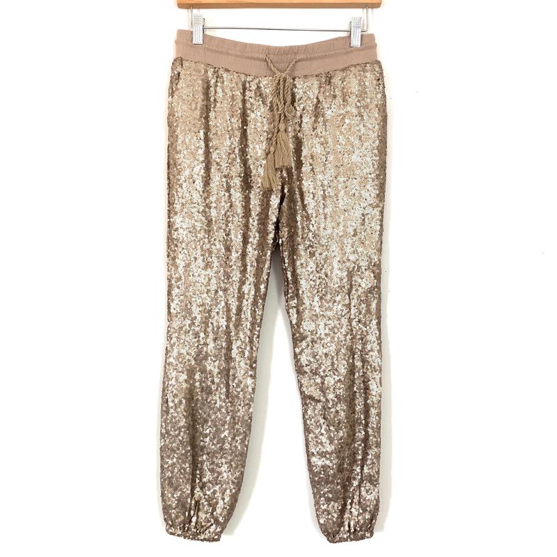 Evenuel Gold Sequin Jogger Pants NWT- Size S