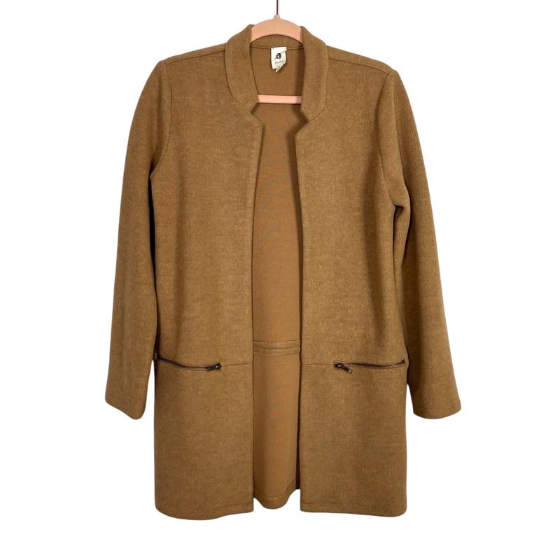 Flawless Camel Open Front Coatigin - Size S