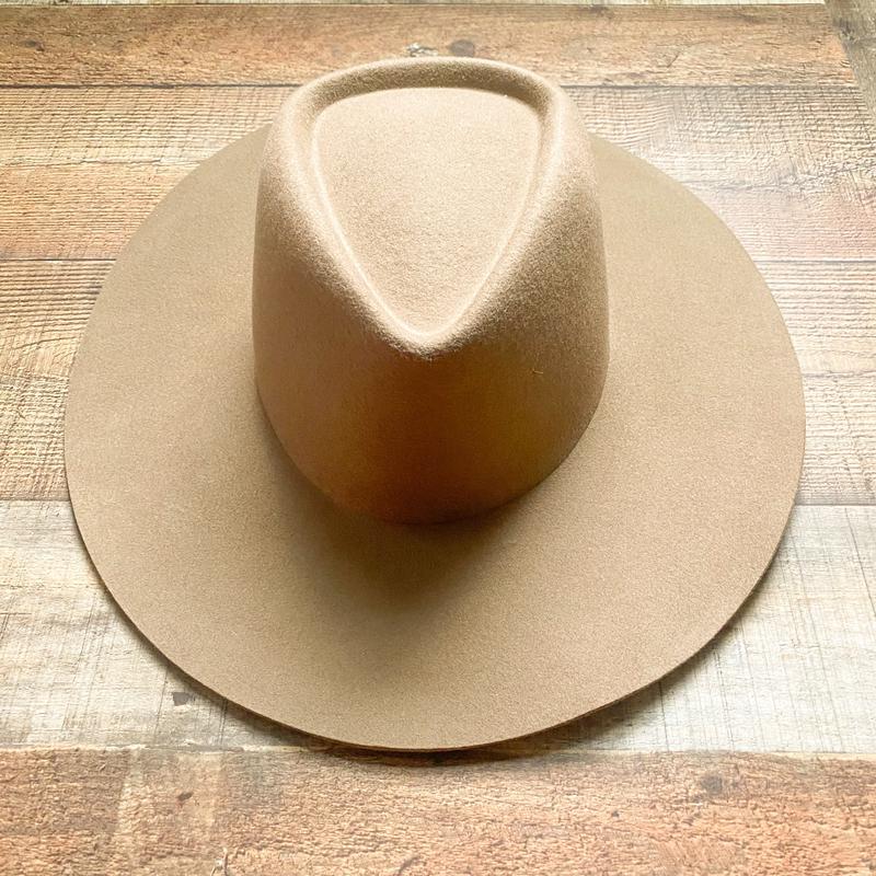 Gigi Pip Light Brown Dakota Australian Wool Hat NWT- Size 57