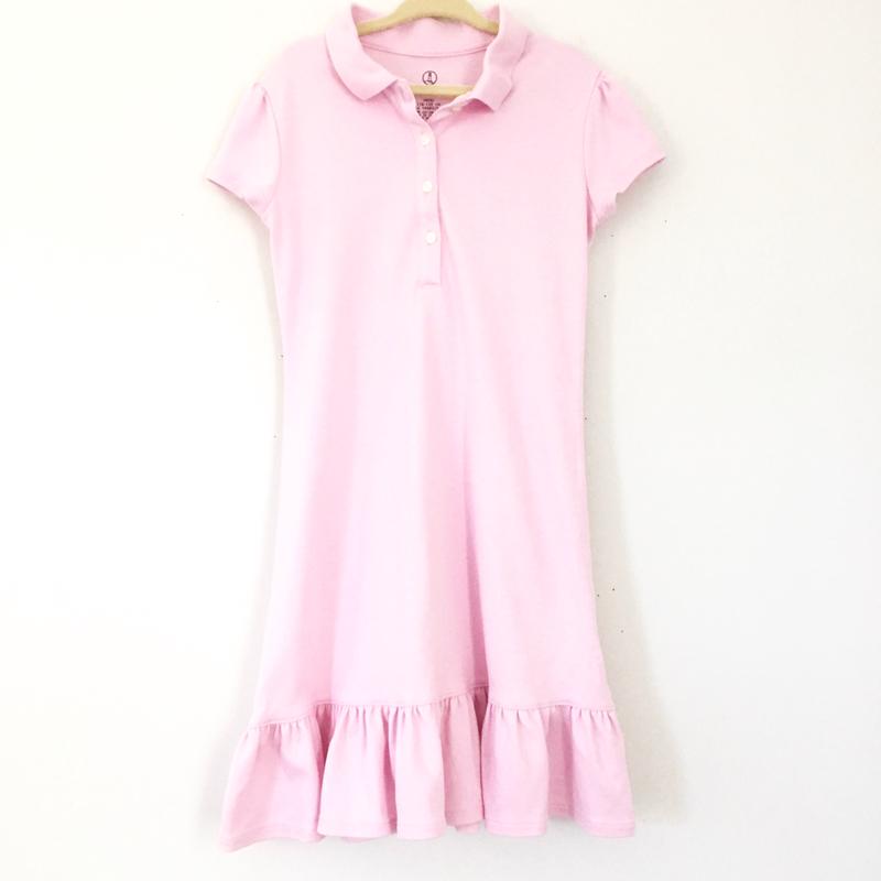 Girl\'s Youth Lands\' End Kids Pink Polo Dress- Size 6 (5-6 years)