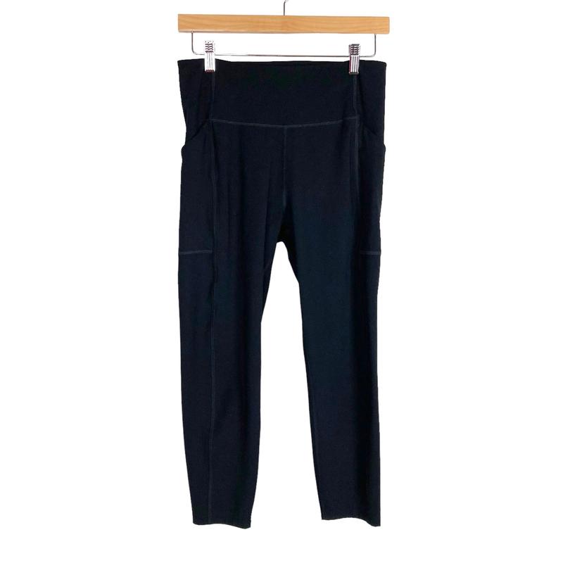 Girlfriend Collective Black with Side Pockets High Waist Leggings- Size L (Inseam 22.5\")
